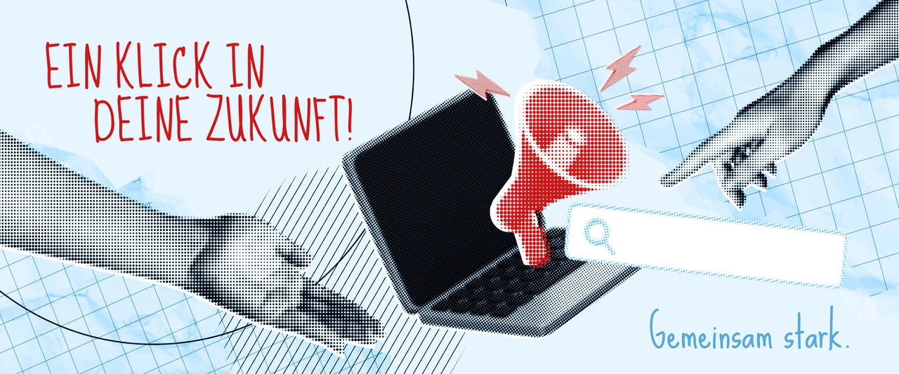 Ein Banner der Pflegediakonie Alten Eichen zum Thema Jobportal